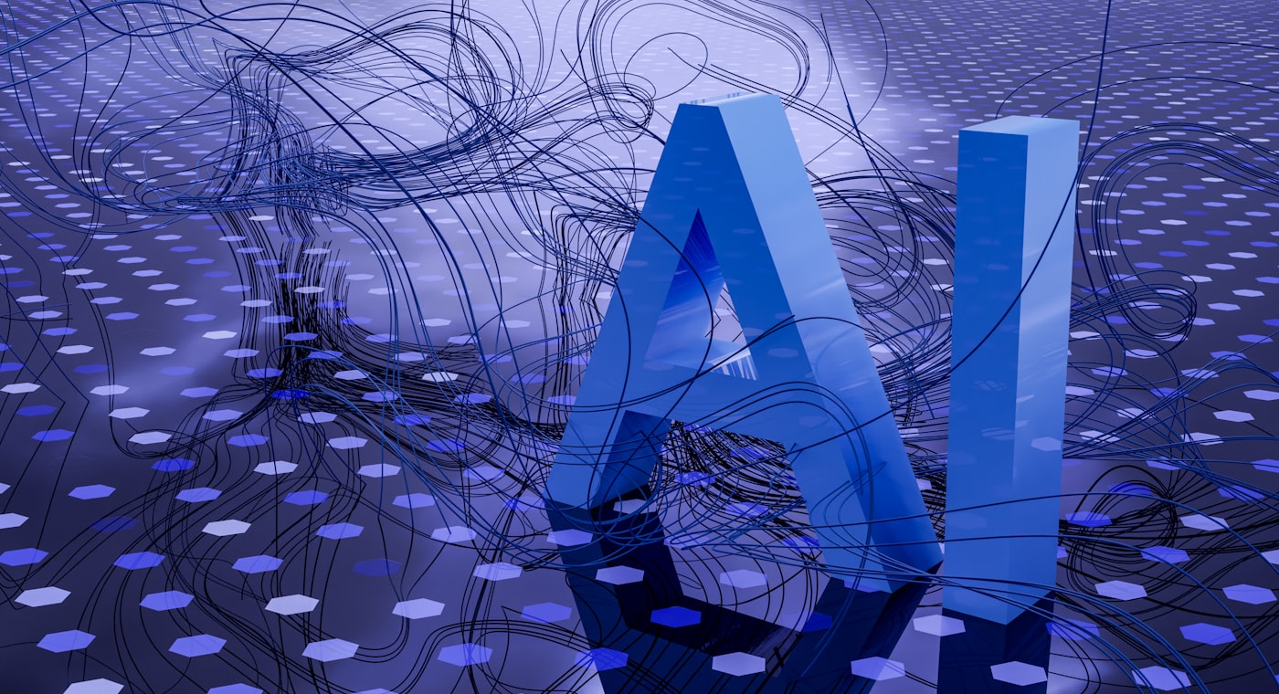 An AI-themed abstract illustration