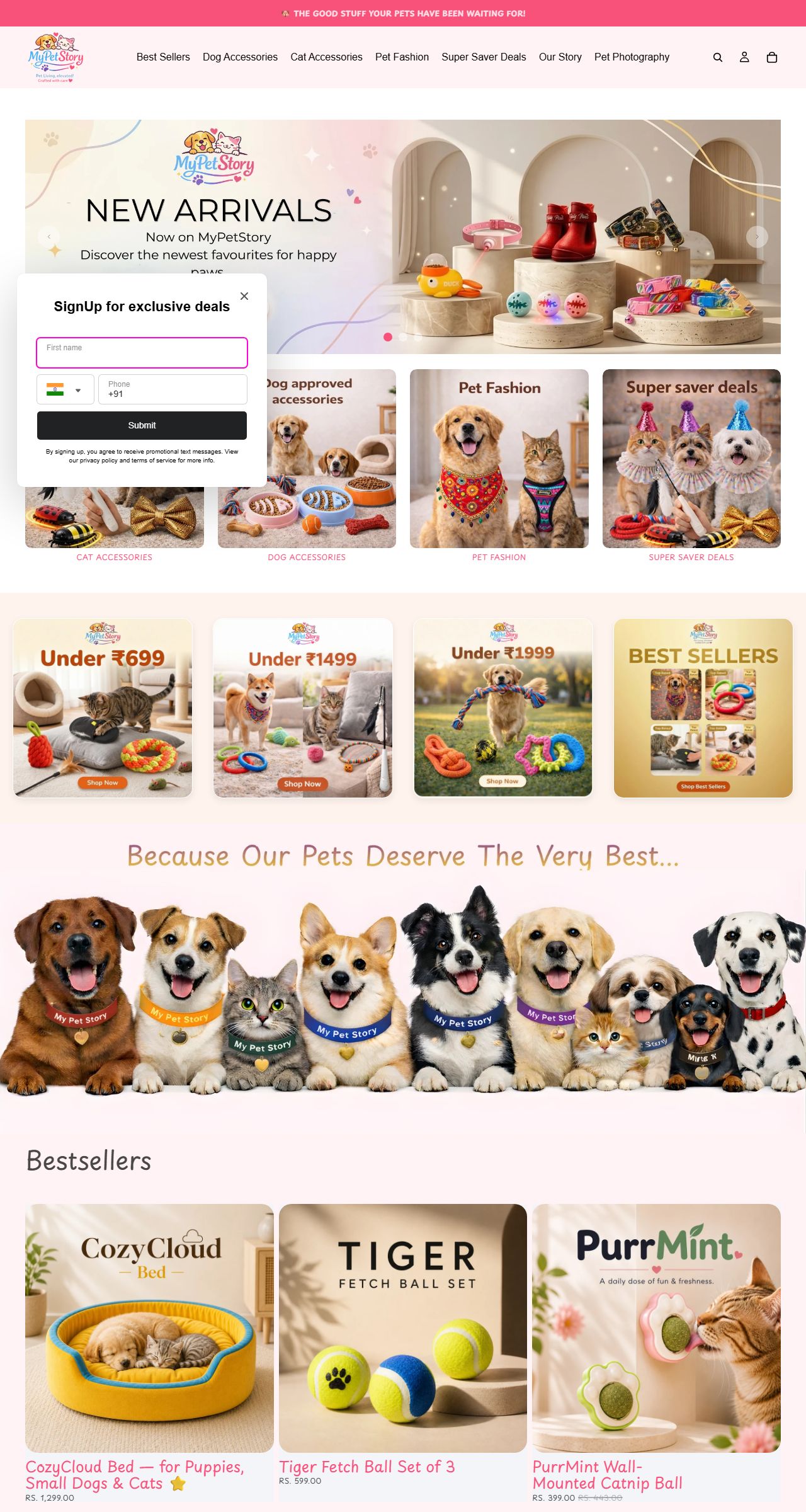 Home page of My Pet Story