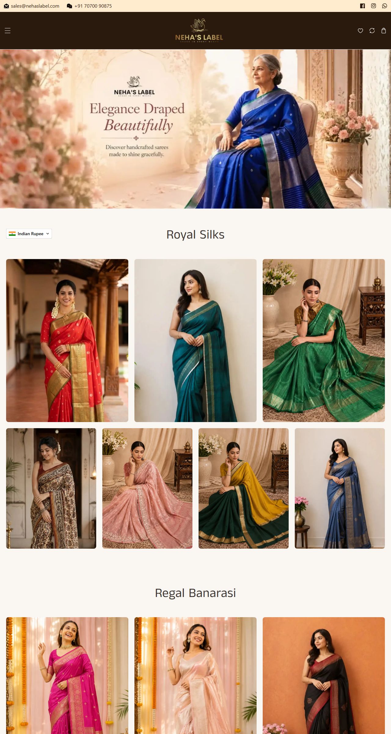 Home page of Nehas Label